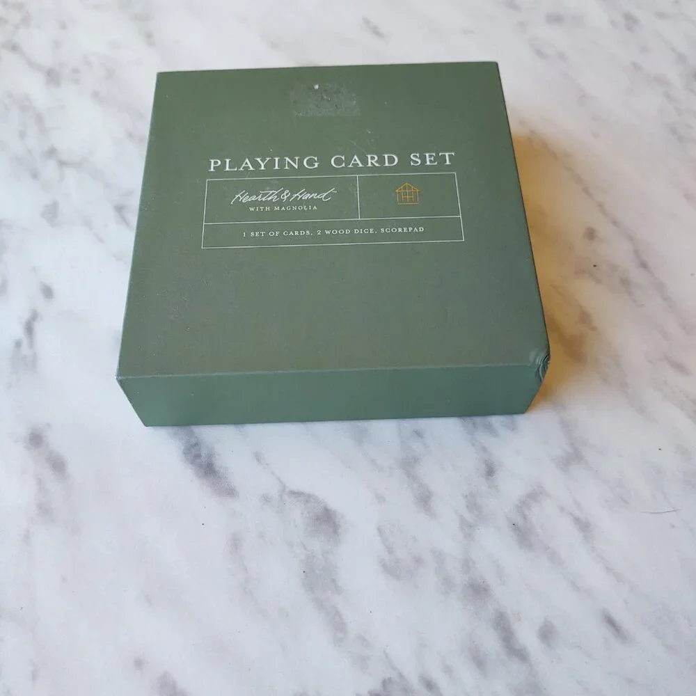 HEARTH & HAND WITH MAGNOLIA GREEN PLAID PLAYING CARD SET